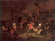 Ostade, Adriaen van Villagers Merrymaking at an Inn oil painting reproduction